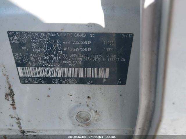 2T3YFREV8HW372428 Toyota Rav4 Limited