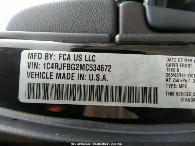 1C4RJFBG2MC534672 Jeep Grand Cherokee Limited 4x4
