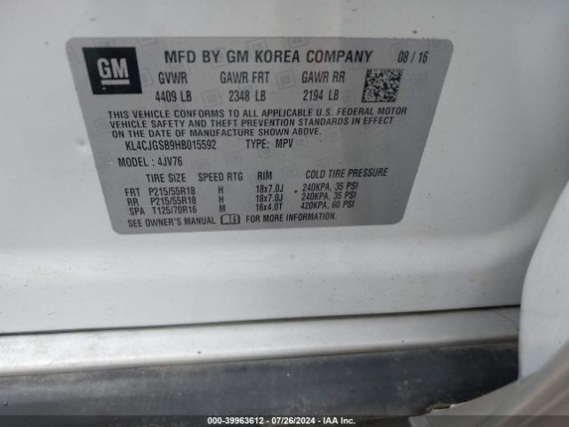 KL4CJGSB9HB015592 Buick Encore Essence
