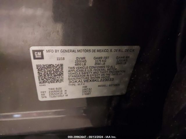 3GKALVEX9KL223033 GMC Terrain Slt