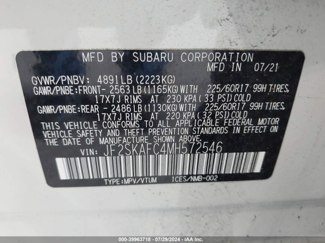 Subaru Forester Premium 2021 JF2SKAFC4MH572546 Image 9