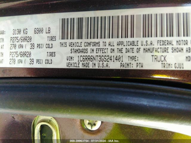 1C6RR6NT3GS241401 RAM 1500 Laramie