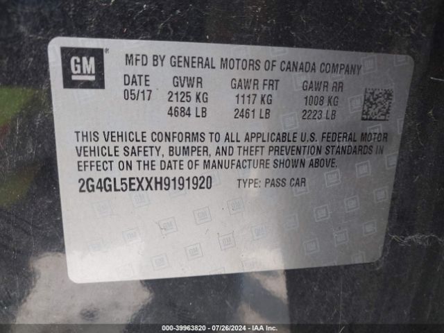 2G4GL5EXXH9191920 Buick Regal Turbo Sport Touring