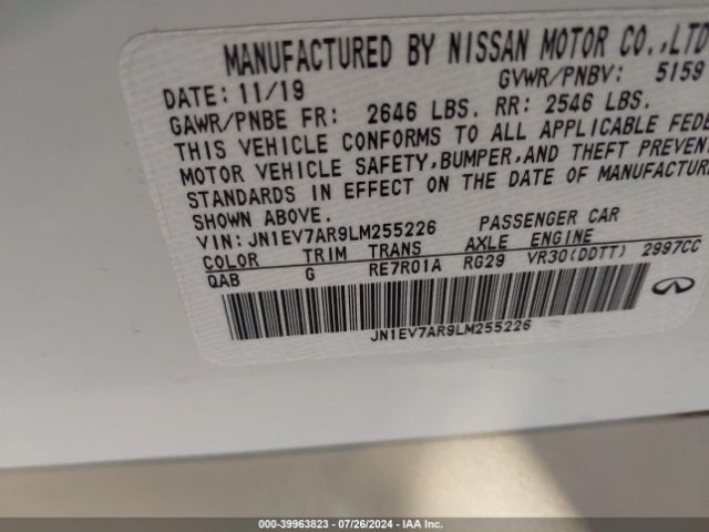 JN1EV7AR9LM255226 Infiniti Q50 Edition 30 Awd