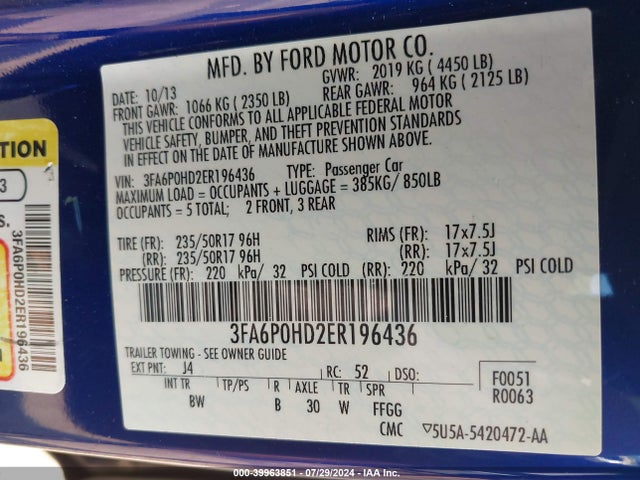 Ford FUSION SE 2014 3FA6P0HD2ER196436 Image 9