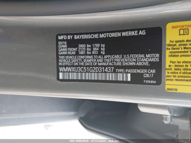 WMWXU3C51G2D31437 Mini Hardtop Cooper S