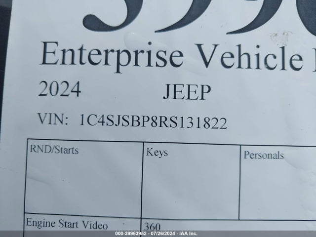 1C4SJSBP8RS131822 Jeep Wagoneer L Series Ii 4x4