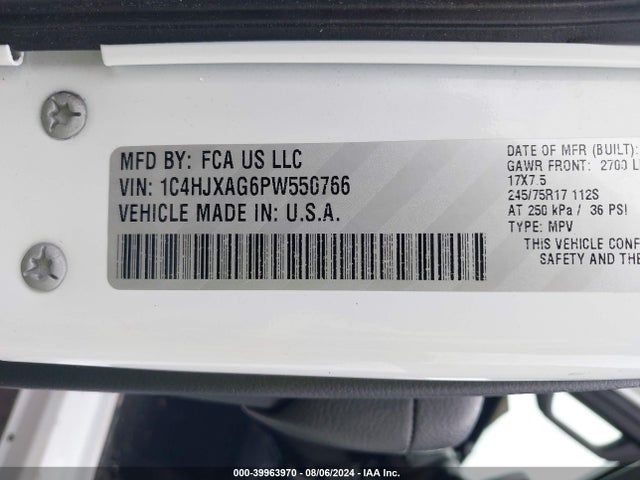 1C4HJXAG6PW550766 Jeep Wrangler 2-door Sport S 4x4
