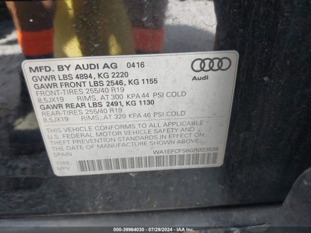 WA1EFCFS6GR023538 Audi Q3 2.0t Premium Plus
