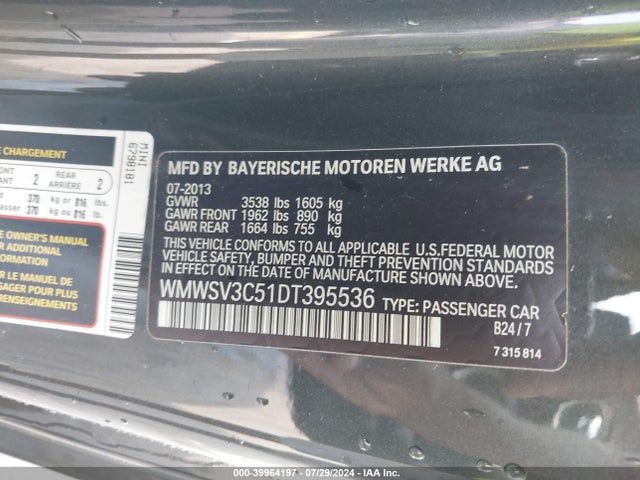 2013 MINI HARDTOP WMWSV3C51DT395536 Photo 8