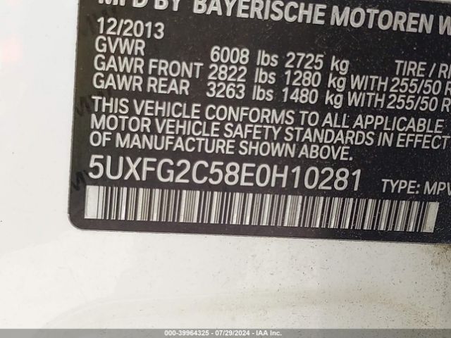 5UXFG2C58E0H10281 BMW X6 Xdrive35i