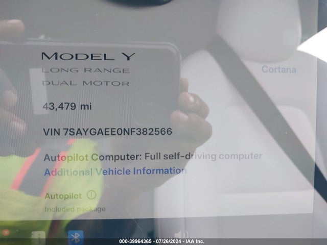2022 TESLA MODEL Y 7SAYGAEE0NF382566 Photo 6