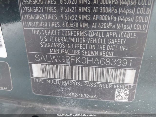 SALWG2FK0HA683391 Land Rover Range Rover Sport 3.0l V6 Turbocharged Diesel Se Td6