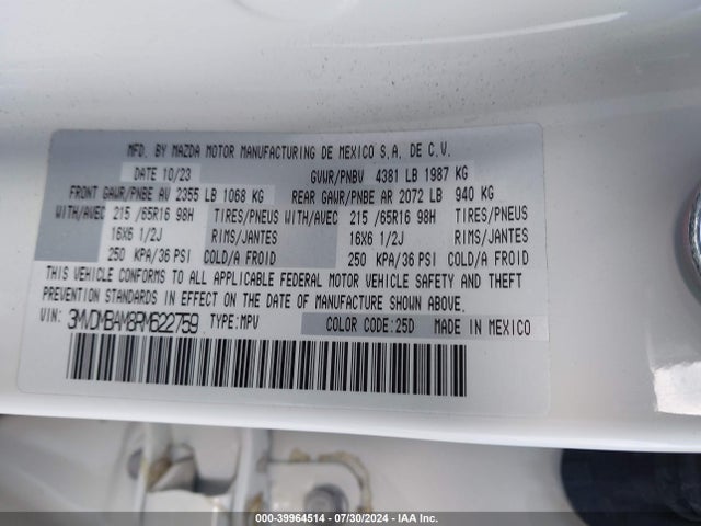 3MVDMBAM8RM622759 Mazda Cx-30 2.5 S