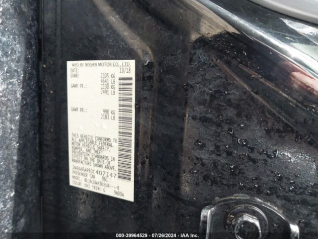 1N4AA6AP6JC407147 Nissan Maxima 3.5 Sl
