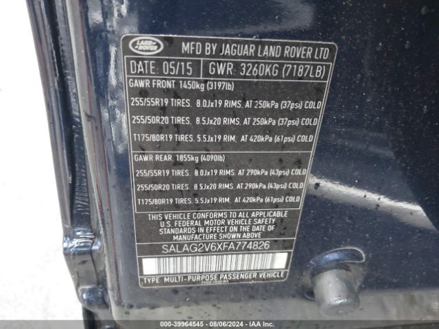 SALAG2V6XFA774826 Land Rover LR4