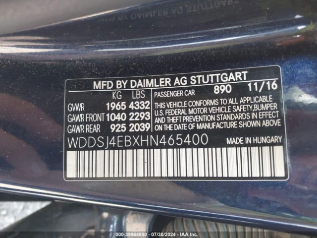 WDDSJ4EBXHN465400 Mercedes-Benz CLA 250
