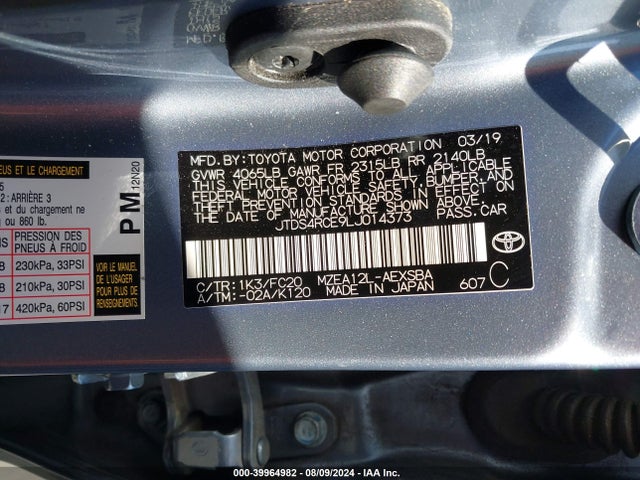 Toyota COROLLA SE 2020 JTDS4RCE9LJ014373 Image 9