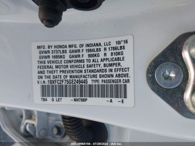 19XFC2F75GE249445 Honda CIVIC EX
