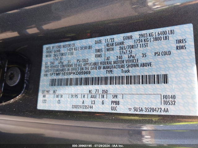 Ford F-150 Xl 2023 1FTMF1E55PKD05969 Image 9