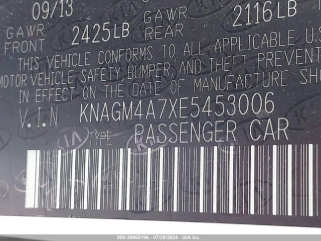 KNAGM4A7XE5453006 KIA Optima Lx
