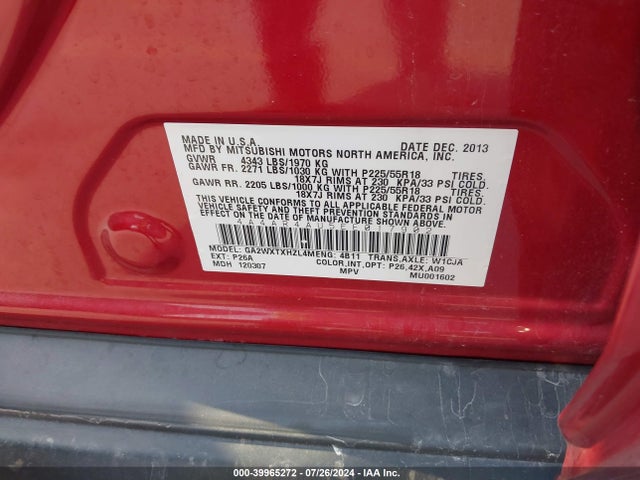 2014 MITSUBISHI OUTLANDER SPORT 4A4AR4AU5EE017902 Photo 8