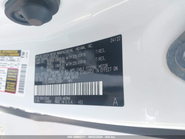 Toyota Highlander Xle 2022 5TDGZRAHXNS120681 Image 9