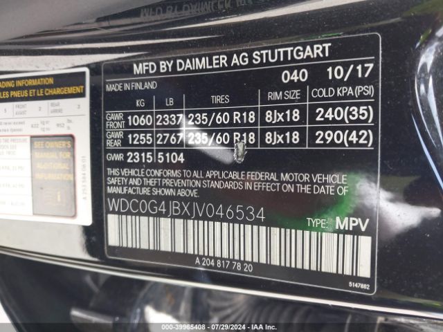 WDC0G4JBXJV046534 Mercedes-Benz GLC 300