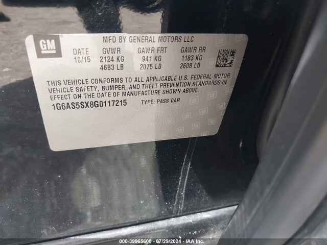 1G6AS5SX8G0117215 Cadillac Cts Performance Collection