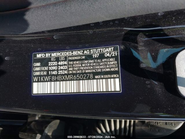 W1KWF8HBXMR650278 Mercedes-Benz Amg C 63 S