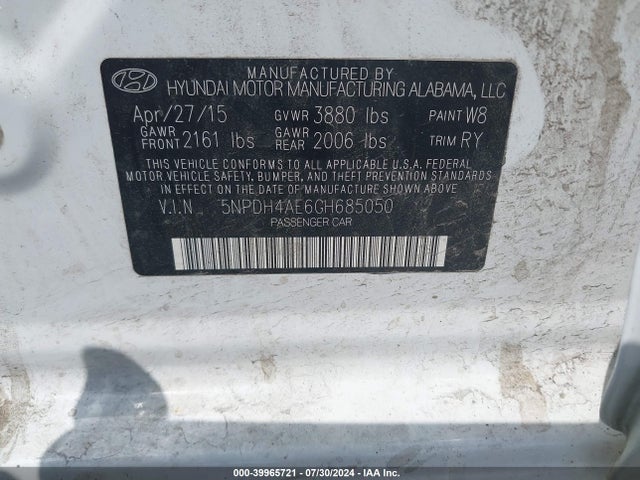 Hyundai Elantra Value Edition 2016 5NPDH4AE6GH685050 Image 9