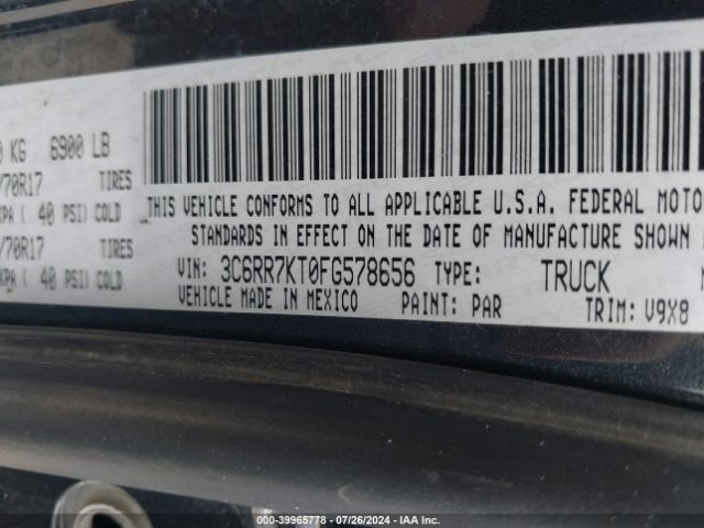 3C6RR7KT0FG578656 RAM 1500 Tradesman