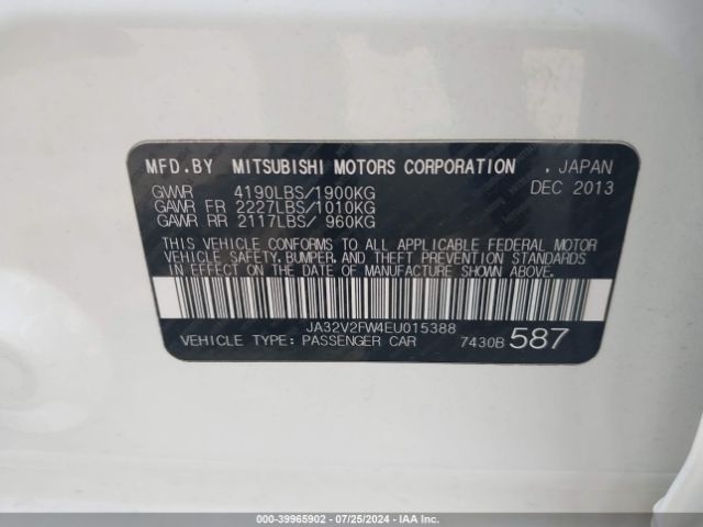JA32V2FW4EU015388 Mitsubishi Lancer Se
