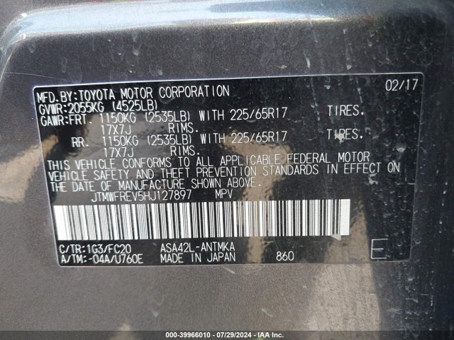 Toyota Rav4 Xle 2017 JTMWFREV5HJ127897 Image 9