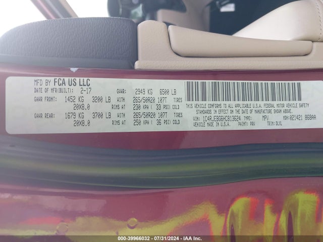1C4RJEBG6HC813624 Jeep Grand Cherokee Limited 4x2