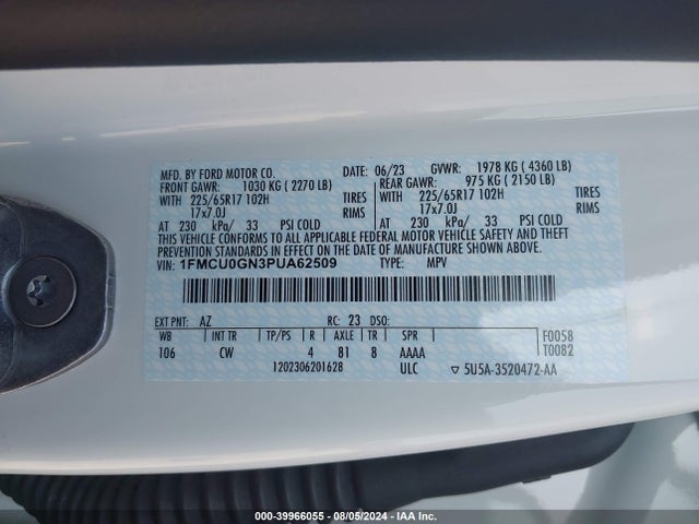Ford Escape Active 2023 1FMCU0GN3PUA62509 Image 9