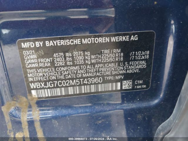 WBXJG7C02M5T43960 BMW X1 Sdrive28i