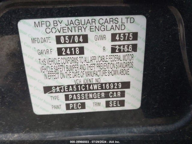 2004 JAGUAR X-TYPE SAJEA51C14WE16929 Photo 8