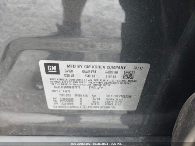 KL4CJCSB4HB197971 Buick Encore Essence