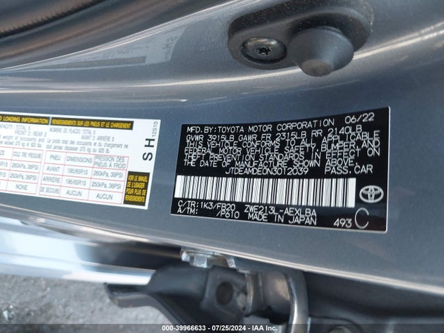 Toyota Corolla Hybrid Le 2022 JTDEAMDE0N3012039 Image 9