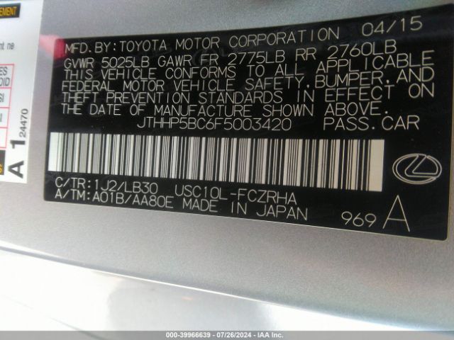 JTHHP5BC6F5003420 Lexus RC F