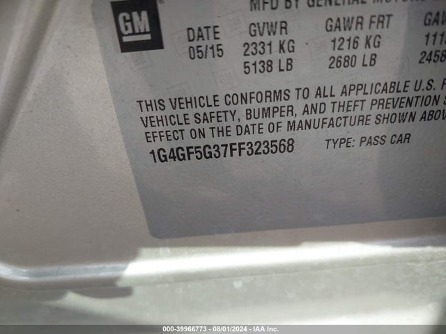 1G4GF5G37FF323568 Buick Lacrosse Premium Ii