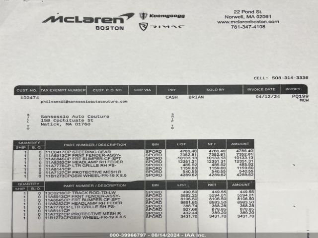 SBM11FAA2GW005856 Mclaren 650S