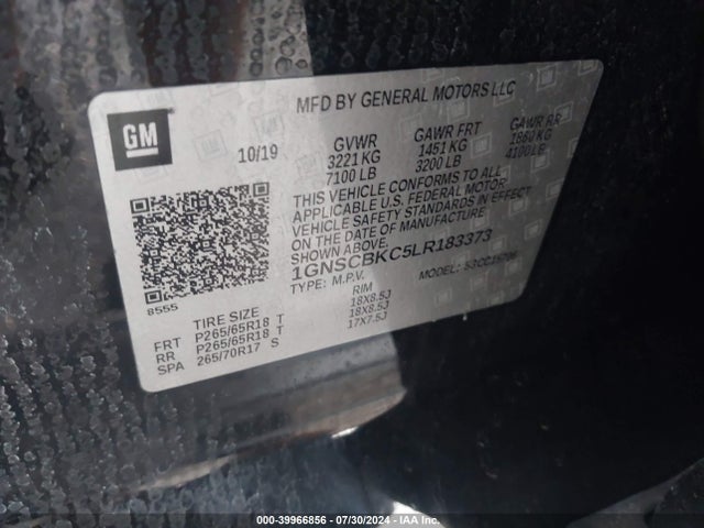 Chevrolet Tahoe 2wd Lt 2020 1GNSCBKC5LR183373 Image 9