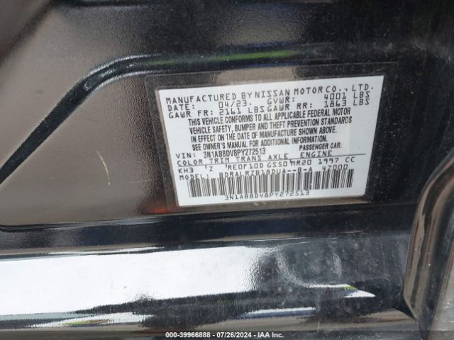3N1AB8DV8PY272513 Nissan Sentra Sr Xtronic Cvt