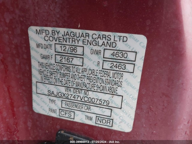 1997 JAGUAR XK8 SAJGX2747VC007579 Photo 8