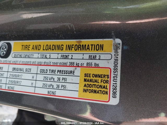 Chevrolet Volt Premier 2016 1G1RD6S57GU129369 Image 9
