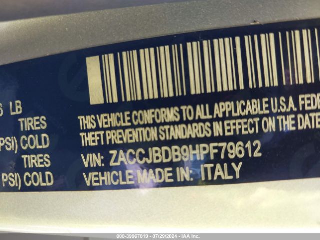 ZACCJBDB9HPF79612 Jeep Renegade Limited 4x4