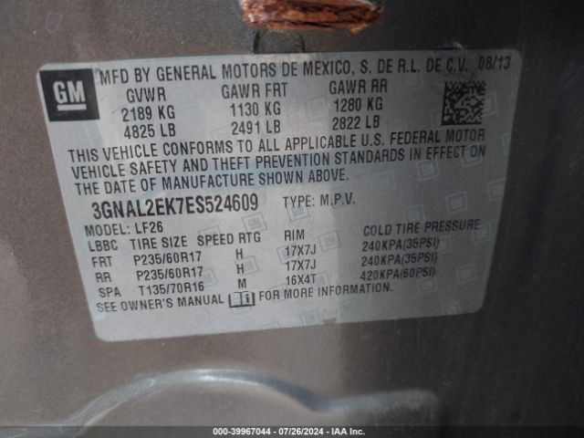 3GNAL2EK7ES524609 Chevrolet Captiva Sport 2ls