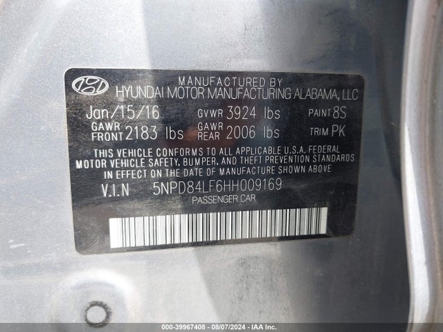 Hyundai ELANTRA SE 2017 5NPD84LF6HH009169 Image 9